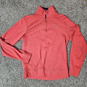 Vineyard Vines Jersey 1/4 zip Salmon Pink Size Extra Small